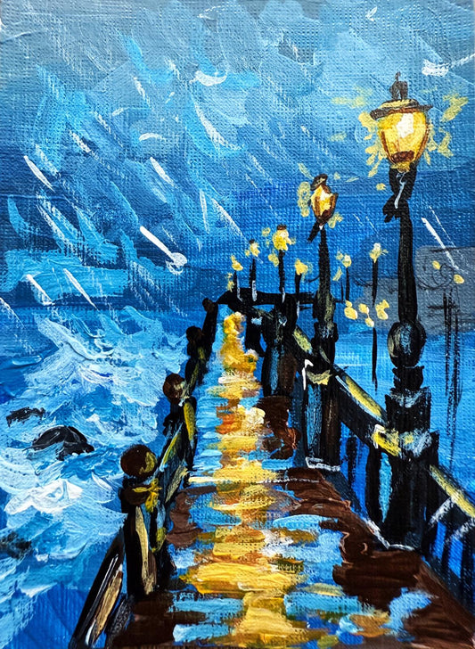rainy boardwalk